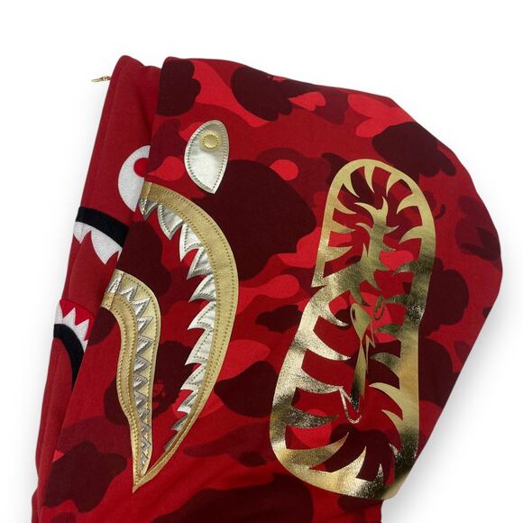 BAPE Color Camo Double Shark Full Zip Red Size S - Picture 5 of 12
